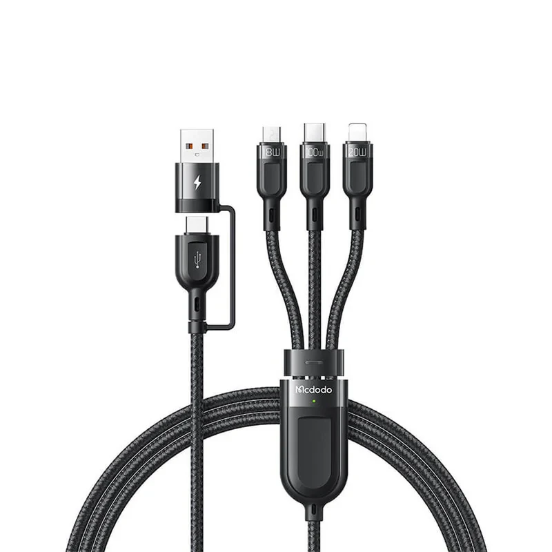 کابل تبدیل USB-C به لایتنینگUSB-CMicroUSB مک دودو مدل CA-880 6A طول 1.2 متر
