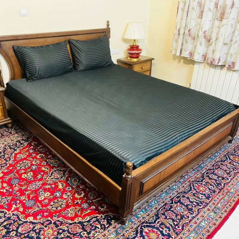سرویس روتختی دواج مدل هتلی راه راه ۲ نفره ۳ تکه