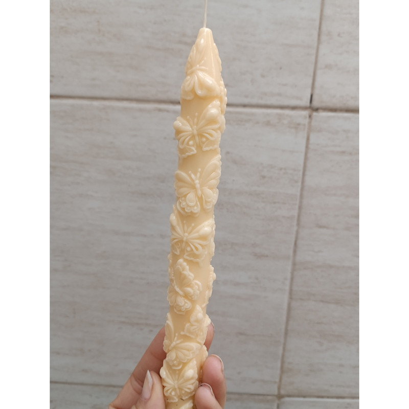 شمع مدل قلمی طرح پروانه بسته 2 عددی