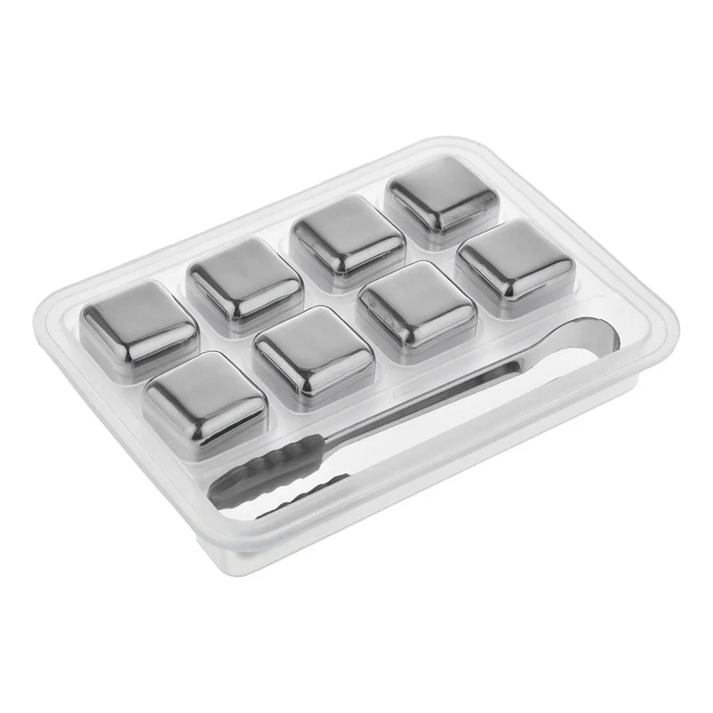 خنک‌کننده نوشیدنی مکعبی SN-FLNB-2103-20، 8 عددی، استیل ضدزنگ با سیلیکون، قابل شستشو با دست و ماشین ظرفشویی، به همراه انبر