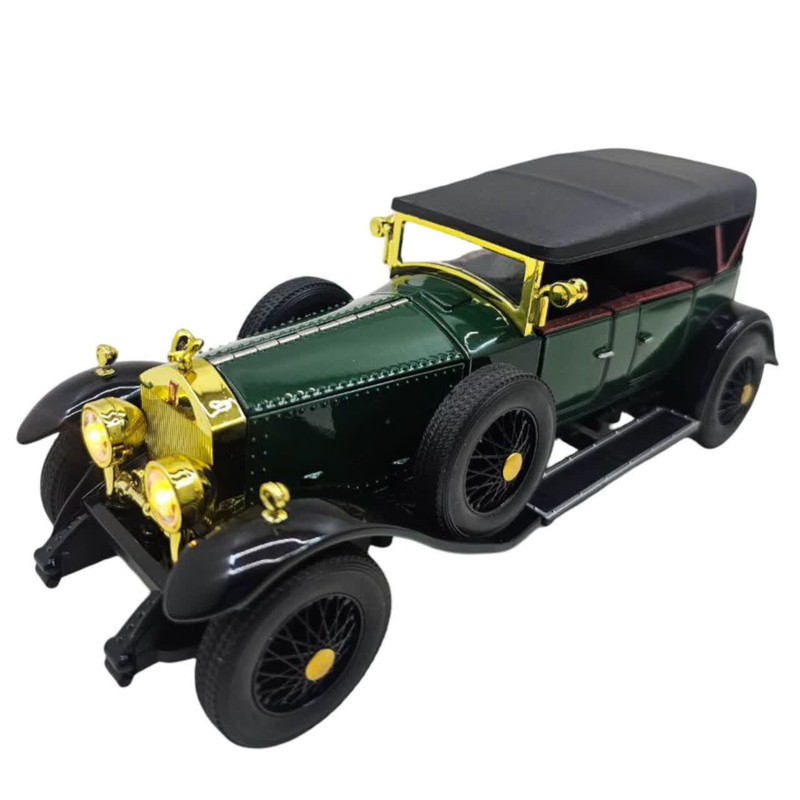 ماکت ماشین ناب سل مدل رولزرویس کلاسیک فلزی چراغدار عقب کش با قابلیت سقف کروک کد Classic metal Rolls-Royce with lights
