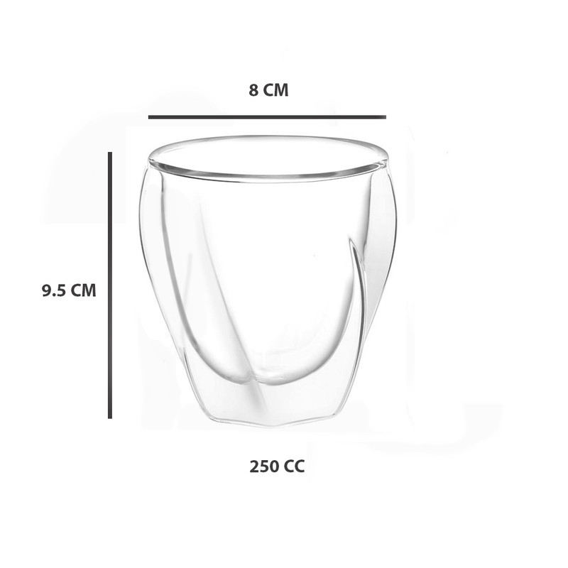 لیوان مدل دوجداره طرح پیچدار بسته 2 عددی