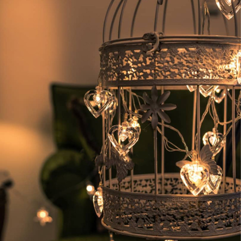 ریسه ال ای دی مدل قلب کریستالی کد 20Lamp طول 4.5 متر