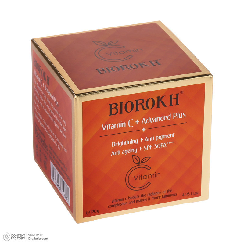 کرم مرطوب کننده بایورخ مدل Vitamin C مناسب برای انواع پوست وزن 120 گرم