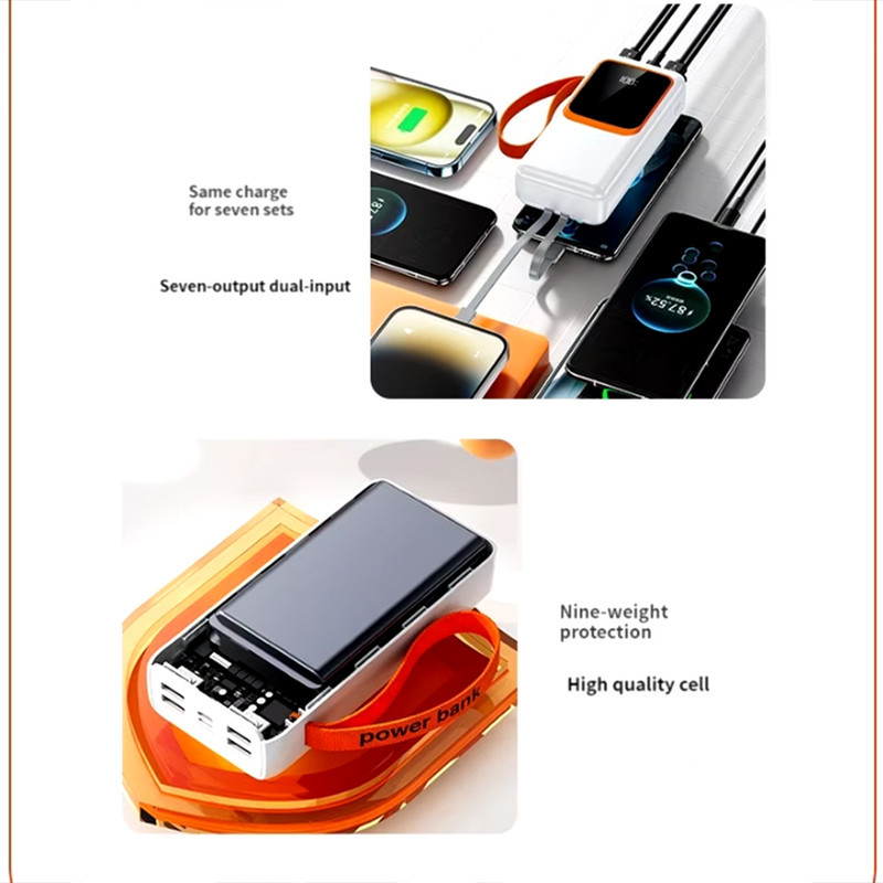 پاوربانک پی زد ایکس مدل V28 Fast Charge 22.5W Cabled ظرفیت 30000 میلی آمپر ساعت