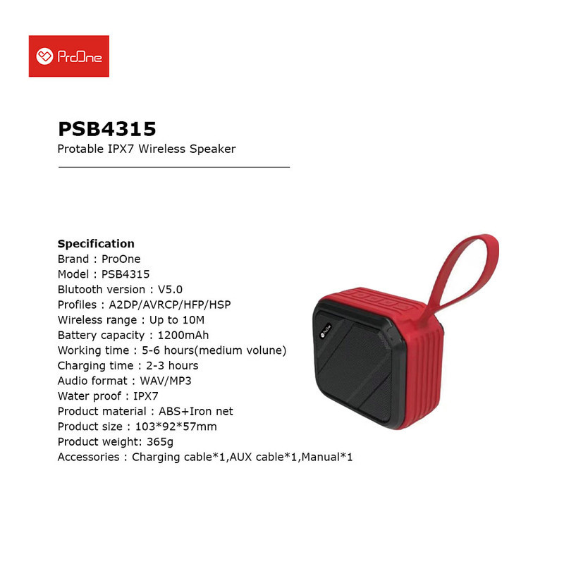 اسپیکر بلوتوثی قابل حمل پرووان مدل PSB4315