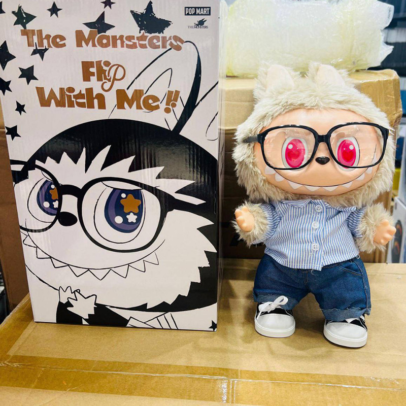 عروسک مدل عینک دار monsters flip whit me طرح چشم متحرک ارتفاع 35 سانتی متر