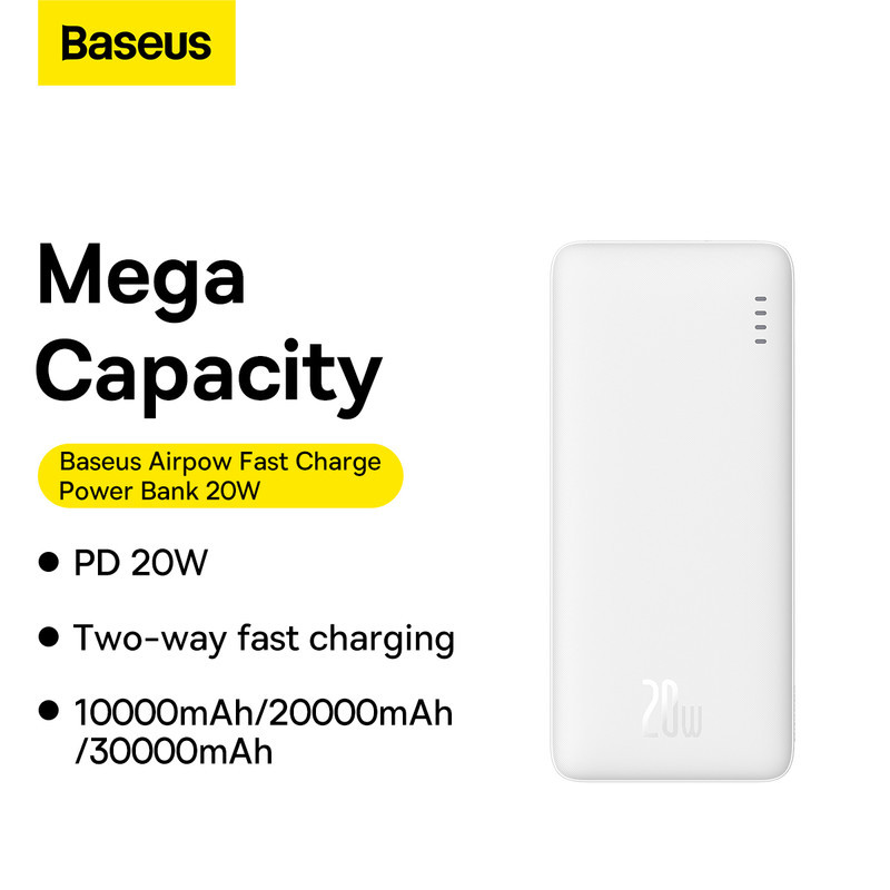 پاوربانک بیسوس مدل Airpow 20W ظرفیت 30000 میلی آمپر ساعت