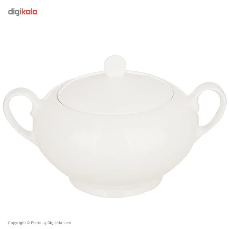 سرویس غذاخوری 102 پارچه چینی زرین ایران سری ایتالیا اف مدل White درجه عالی