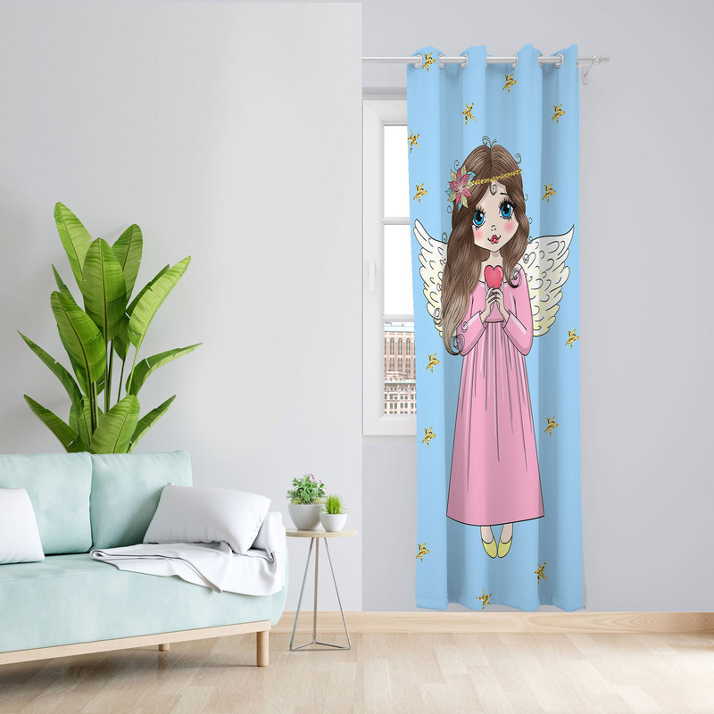 پرده مدل دخترانه مخمل پانچی کد 4789aسایز 140x200 سانتی متر