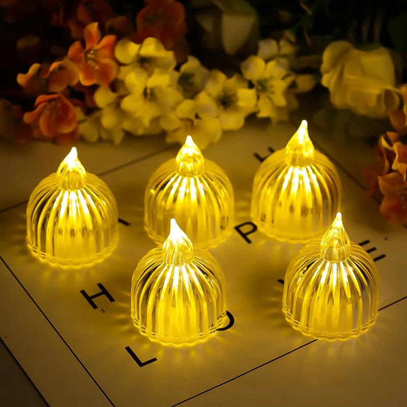 شمع ال ای دی مدل  کریستالی شفاف طرح SUN مجموعه 2 عددی