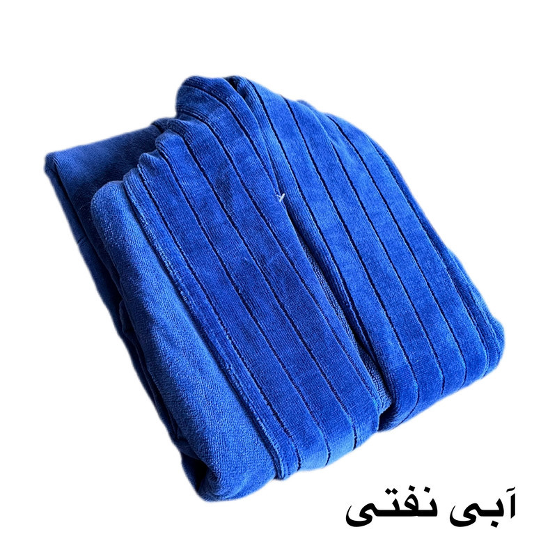 حوله پالتویی آقای کاریزما طرح یقه ابریشم مدل راه راه سایز 125 سانتی متر مناسب محدوده قد 160 الی 185 سانتی متر