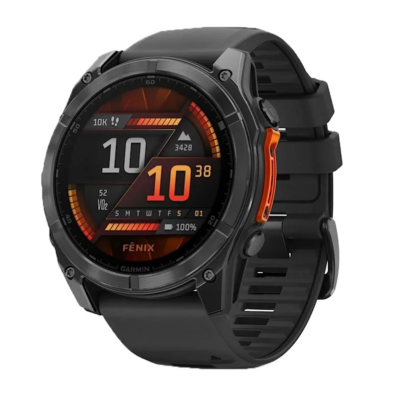 ساعت هوشمند 51 میلی‌متری گارمین مدل Fenix 8 Amoled Sapphire با بند سیلیکونی
