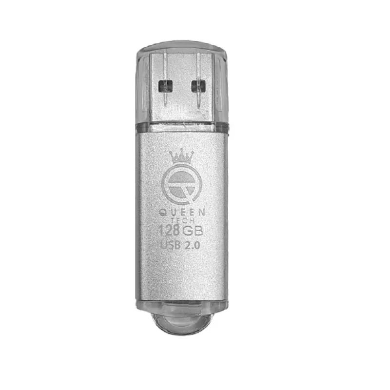 فلش مموری کوئین تک مدل QUICK ظرفیت 128 گیگابایت با رابط USB 2.0 و درپوش محافظ، سازگار با ویندوز، مک، تلویزیون، تبلت و گوشی موبایل