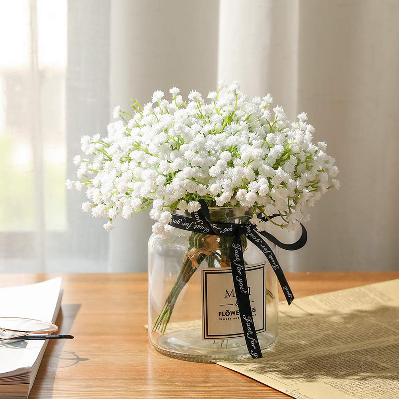 گل مصنوعی بوته عروس بسته 2 عددی، ابعاد 15×15×35 سانتی‌متر، وزن 40 گرم