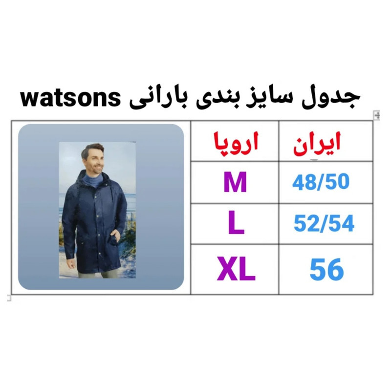 بارانی مردانه واتسونز مدل WaWa2026