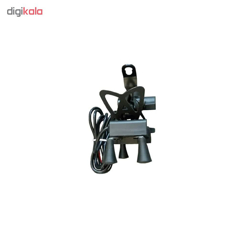 پایه نگهدارنده موبایل شارژر دار مناسب برای موتورسیکلت مدل Phone charging bracke