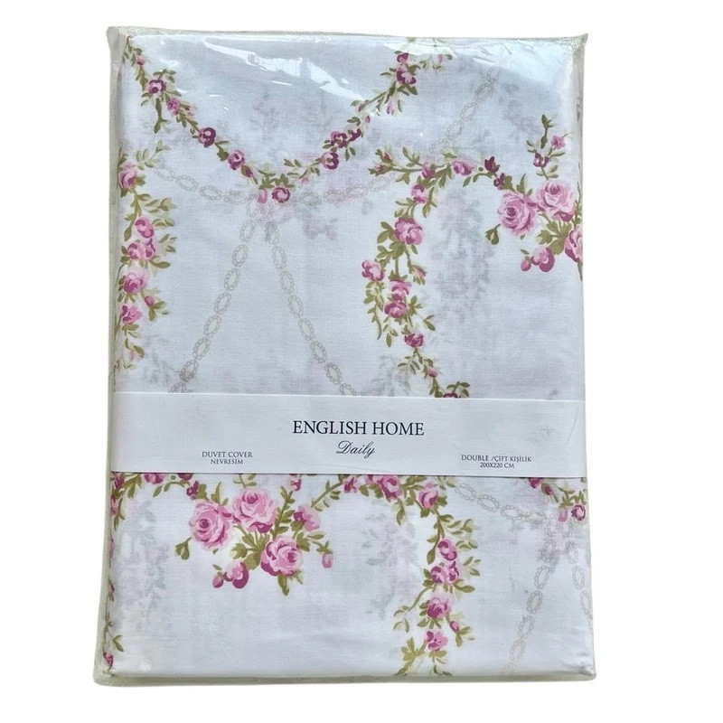 روکش لحاف پنبه انگلیش هوم مدل Rose Heart یک نفره سایز 220x160 سانتی‌متر