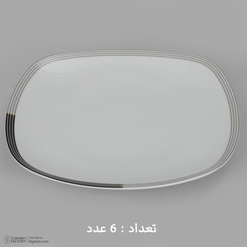 سرویس غذاخوری 27 پارچه 6 نفر چینی زرین ایران مدل وگاس اوریت سری کواترو درجه عالی