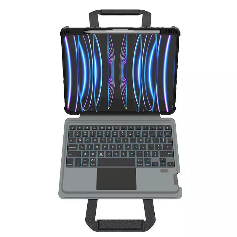 کیف کلاسوری کیبورد دار نیلکین مدل Bumper Go Keyboard مناسب برای تبلت اپل iPad Air 11 2024  Air 10.9 2022  Air 4  Air 5  Air 6  Air 2020  Ipad Pro 11 2020  2021  2022