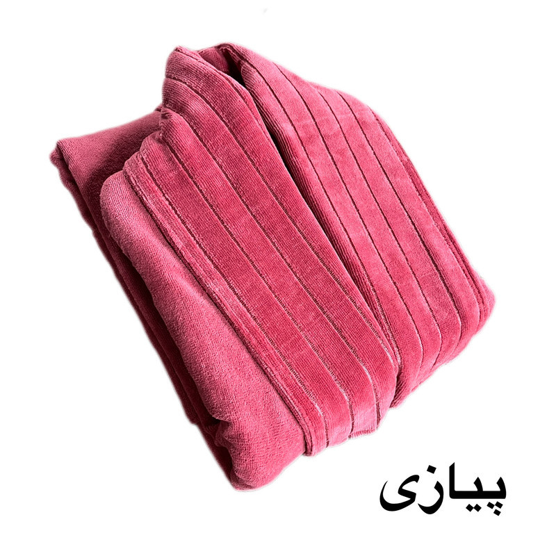 حوله پالتویی آقای کاریزما طرح یقه ابریشم مدل راه راه سایز 125 سانتی متر مناسب محدوده قد 160 الی 185 سانتی متر