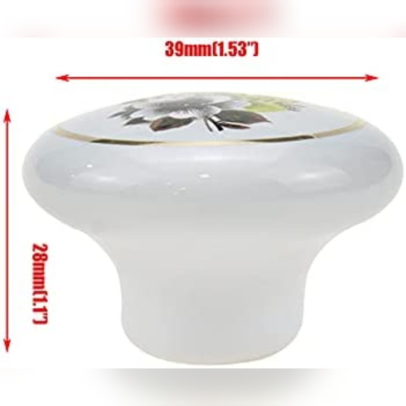 دستگیره کابینت مدل سرامیک گل تکپیچ بسته 2 عددی