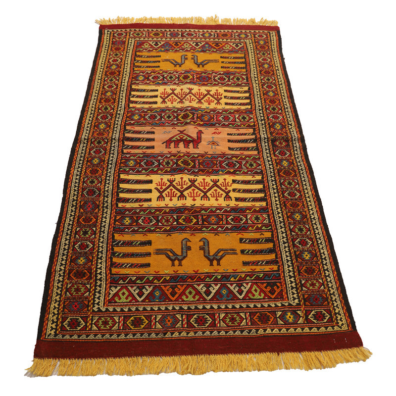 گلیم دستبافت مدل سفره کردی کد 4020489