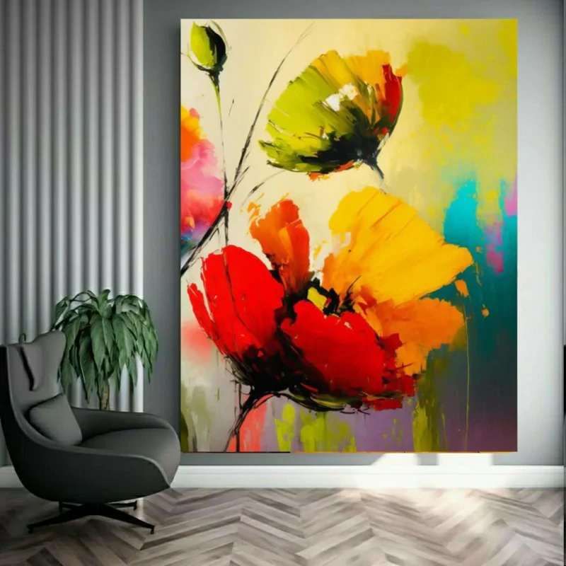 پوستر طرح نقاشی مدل گل کد FB105899
