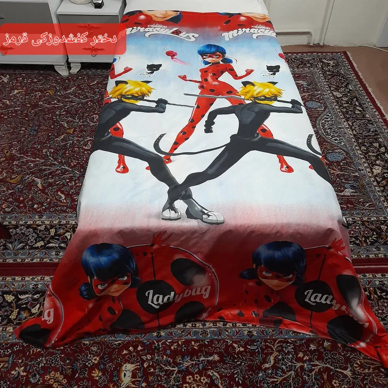 روکش لحاف مدل niki11 کفشدوزکی یک نفره سایز 220×160 سانتی متر