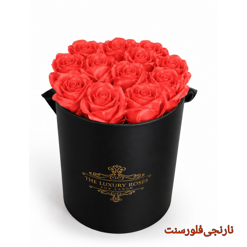 باکس گل مصنوعی مدل رز روبانی 13 شاخه