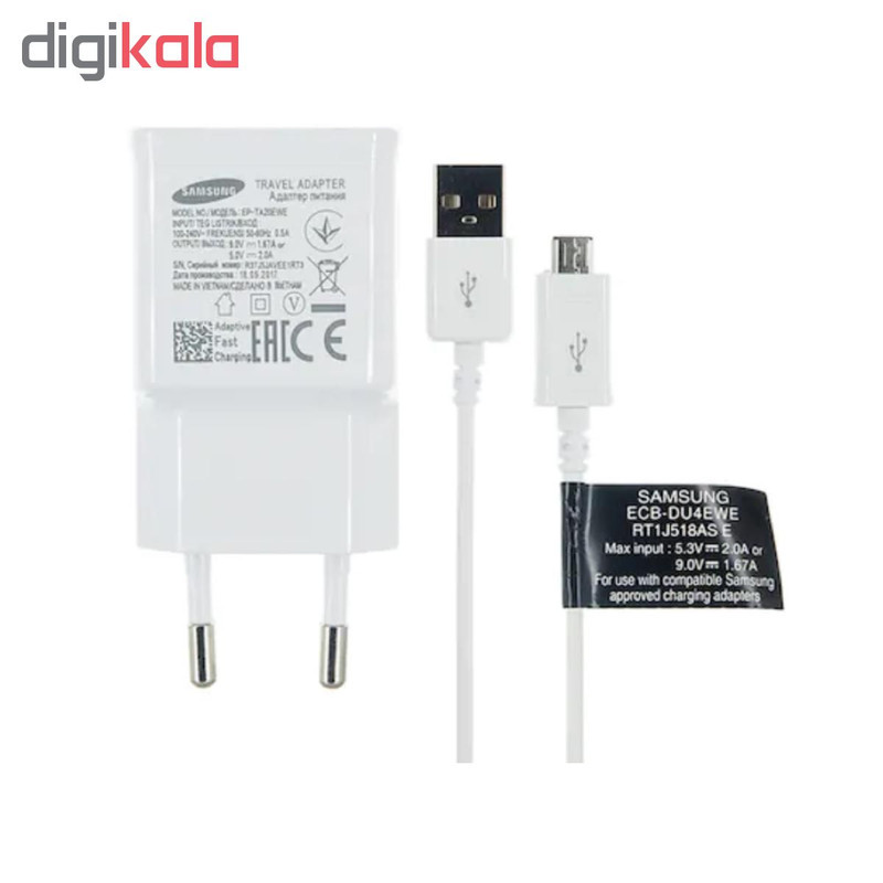 شارژر دیواری مدل EP-TA20EWE به همراه کابل تبدیل microUSB