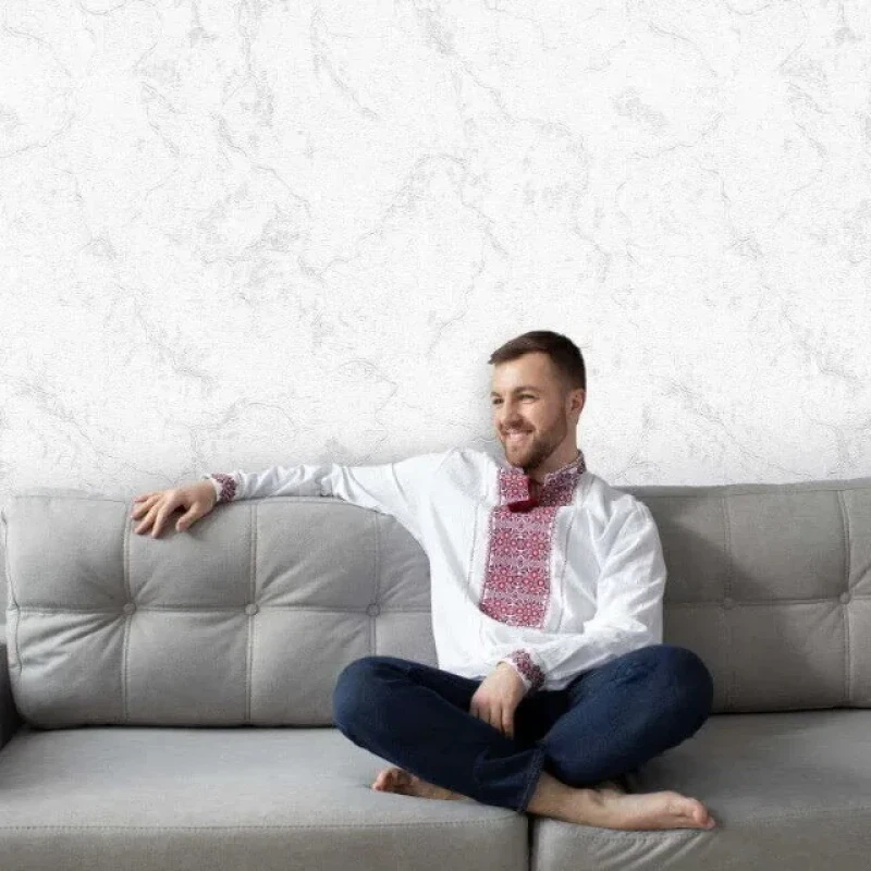 کاغذ دیواری مدل طرح رگه‌دار سفید کد 919W