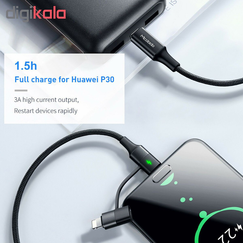 کابل تبدیل USB-C به لایتنینگUSB-C مک دودو مدل CA-7120 طول 1.2 متر