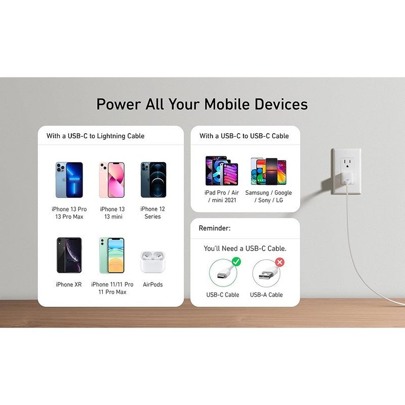 شارژر دیواری 20 وات انکر مدل A2633 PowerPort III Nano