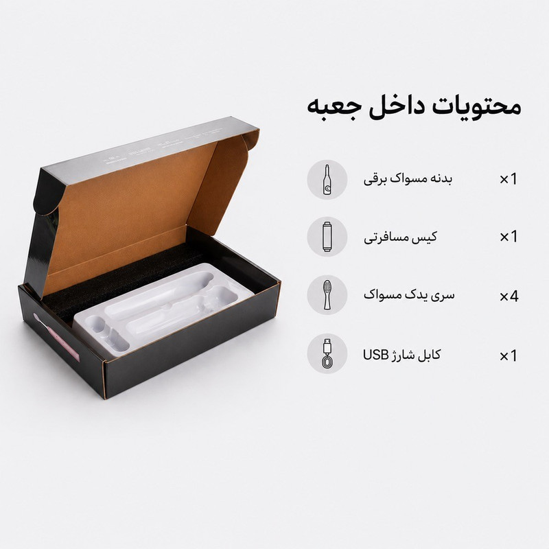 مسواک برقی رویزنکس مدل Travel به همراه 3 سری یدک