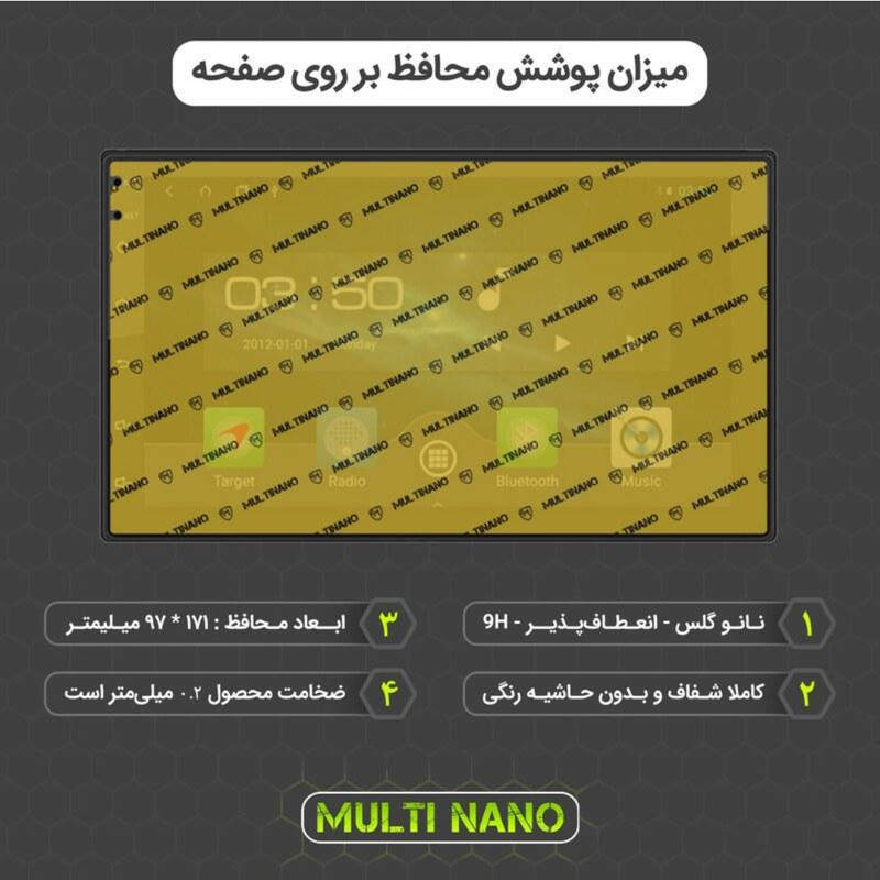 محافظ صفحه نمایش خودرو مولتی نانو مدل X-S1N مناسب برای مانیتور 7 اینچ