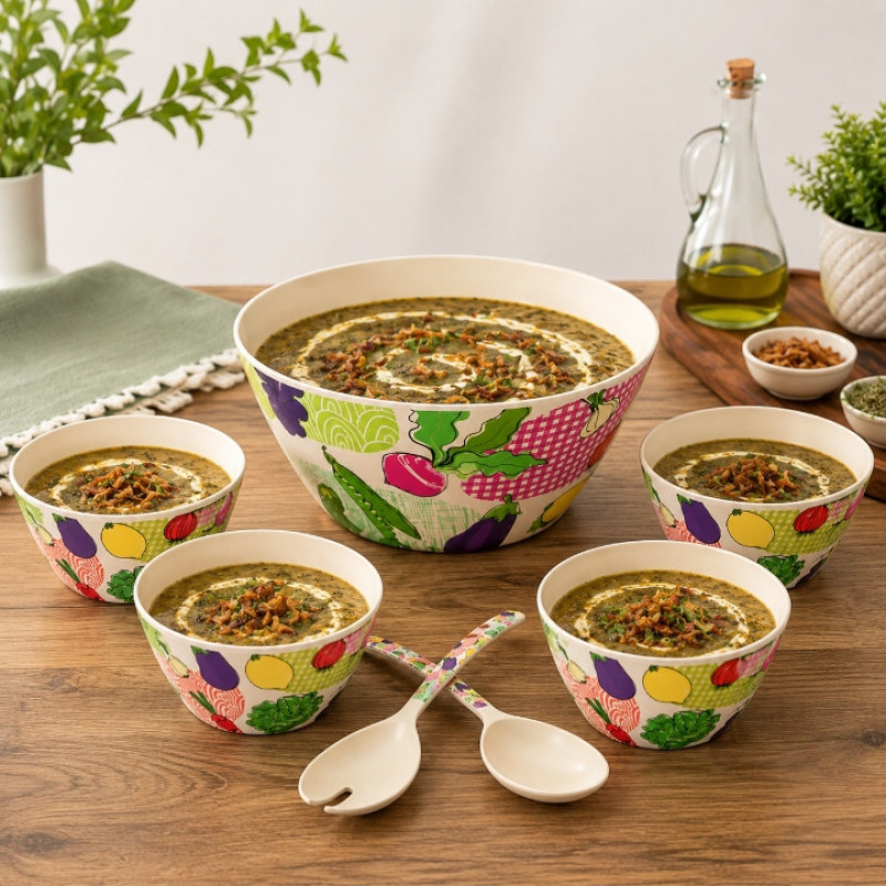سرویس غذاخوری چوب 7 پارچه 4 نفره مدل GRW