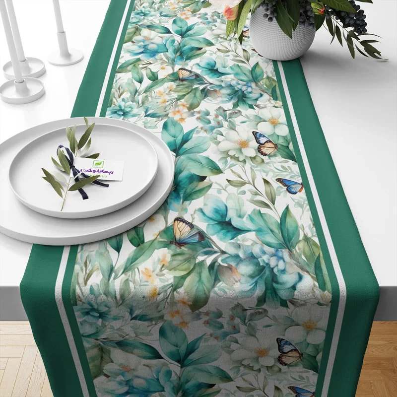 رانر ریحانلوکس مدل گل و پروانه RH114   سایز 143x43 سانتی‌متر