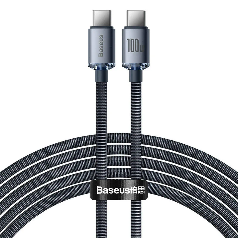 کابل usb-c بیسوس مدلcrystal shine100W new packطول۱.۲متر