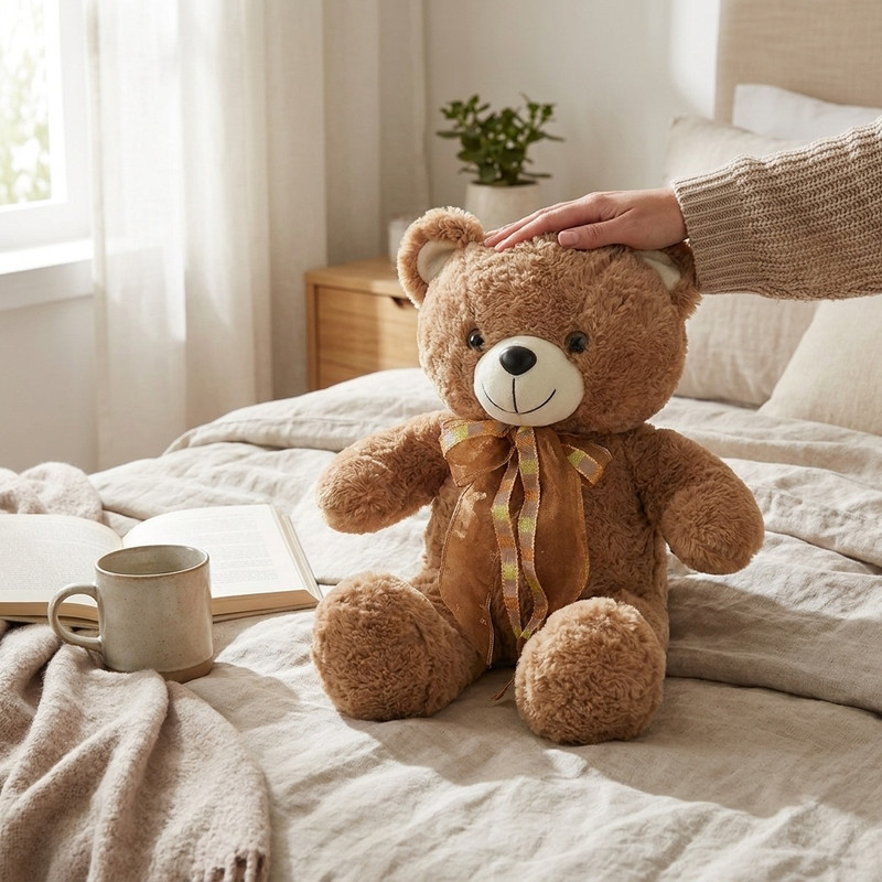 عروسک  طرح خرس پاپیون مدل 0098 ارتفاع 40 سانتی‌ متر