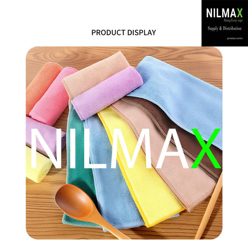 دستمال نظافت خانه و آشپزخانه میکروفایبر، حوله‌ای مدل NILMAX H008 بسته 5 عددی