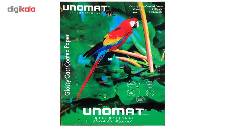 کاغذ عکس یونومات مدل Glossy Cast Coated Paper سایز A6 بسته 100 عددی