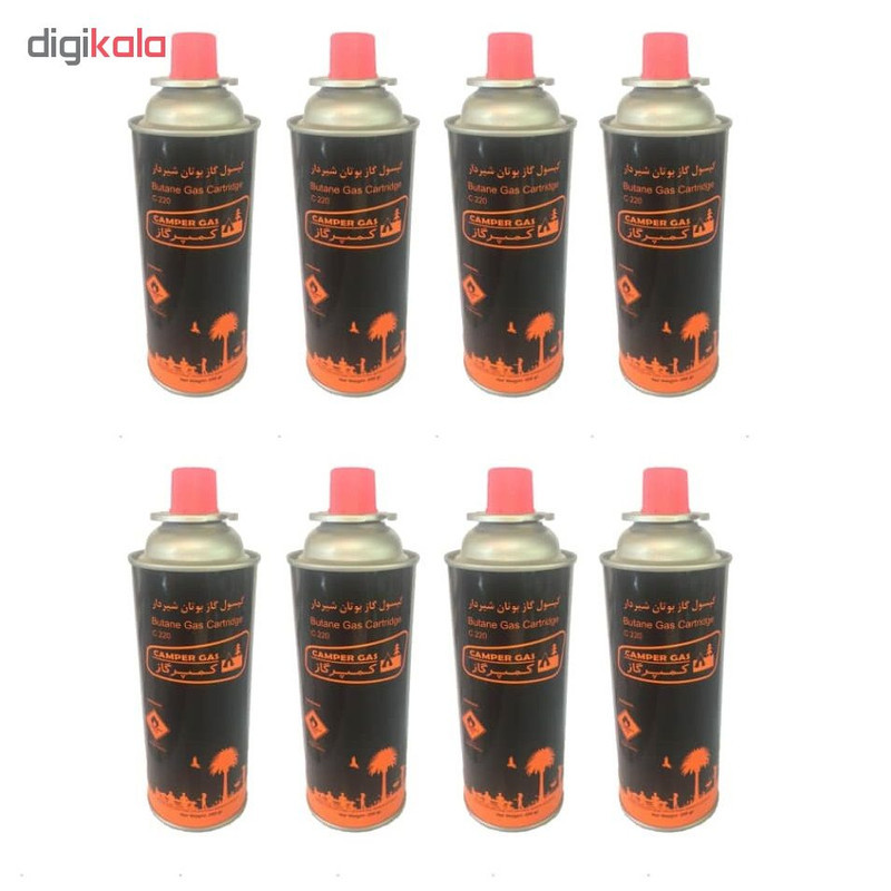 کپسول گاز 220 گرمی کمپرگاز مدل C220 بسته 8 عددی