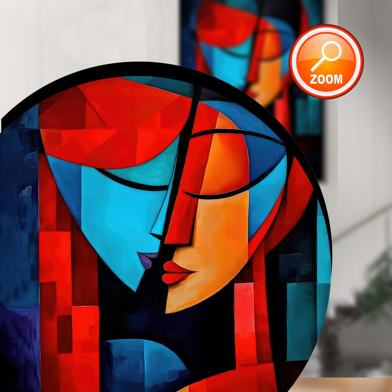 تابلو طرح دکوراتیو پرتره کد874 با فریم مشکی