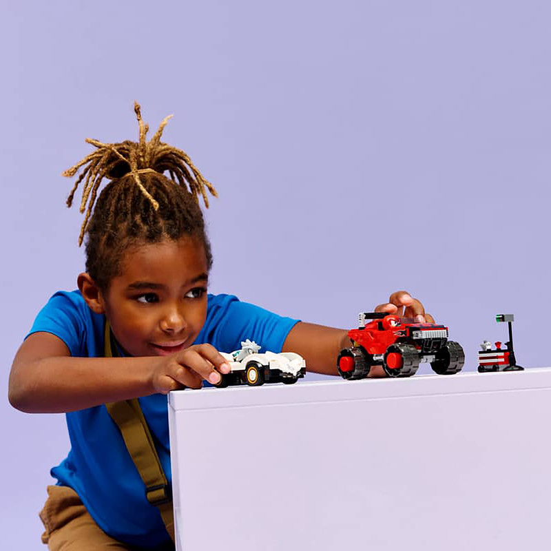 لگو 378 تکه سری LEGO Sonic the Hedgehog مدل Silver's Car vs. Knuckles' Monster Truck کد 77118