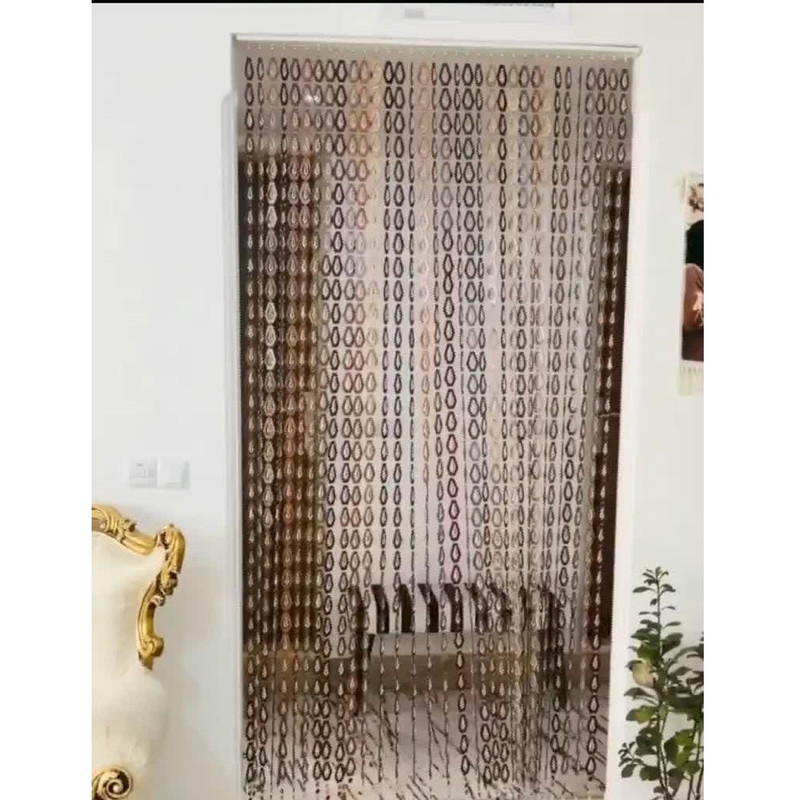 پرده آریا کریستال مدل طاووس سایز 100x200 سانتی متر