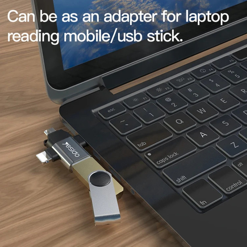 مبدل USB-C  MicroUSB  لایتنینگ OTG یسیدو مدل GS15