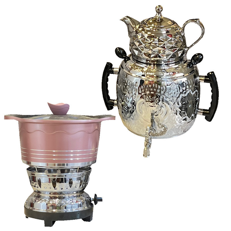 سماور گازی آکماز مدل سه کاره زیر کابینتی گنجایش 6 لیتر