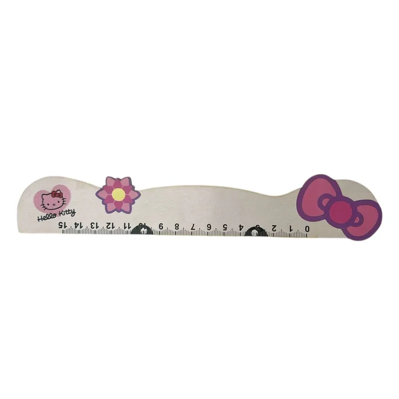 خط کش چوبی 15سانتی متری ققنوس طرح hello kitty 2