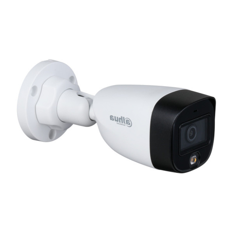دوربین مداربسته آنالوگ بولت داهوا مدل DH-HAC-HFW1209CP-LED، 2 مگاپیکسل، لنز ثابت 2.8 میلی‌متری، دید در شب رنگی با فناوری Warm Light، مقاوم در برابر گرد و غبار و رطوبت IP67، اتصال باسیم BNC